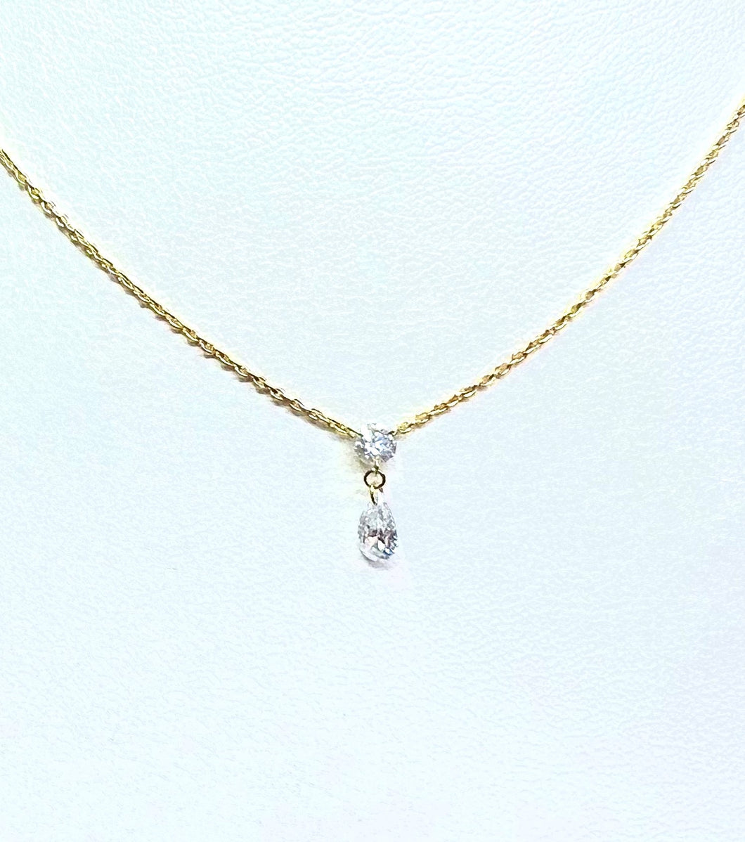 18 Karat Yellow Gold Diamond Necklace