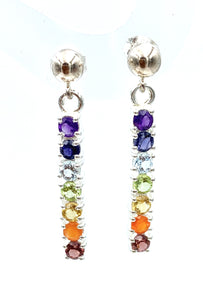 Sterling Silver Dangle Gemstone Fashion Earrings