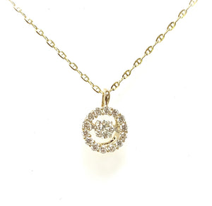 14 Karat Yellow Gold Moving Diamond Fashion Pendant