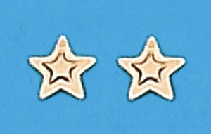 A Pair of Yellow Tone Double Star Earrings