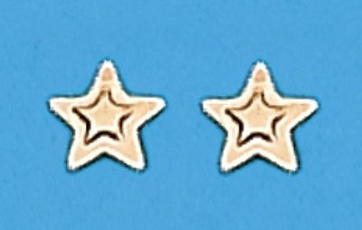 A Pair of Yellow Tone Double Star Earrings