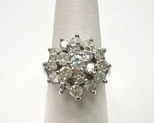 Estate 10 Karat White Gold Diamond Fashion Ring
