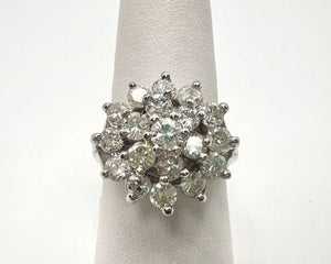 Estate 10 Karat White Gold Diamond Fashion Ring