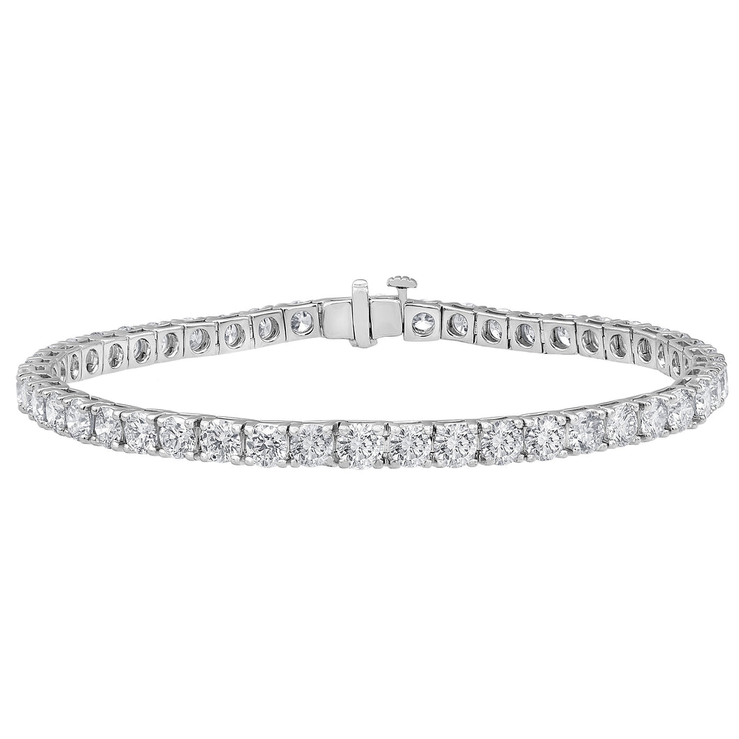 14 Karat White Gold Diamond Tennis Bracelet, 3ctw