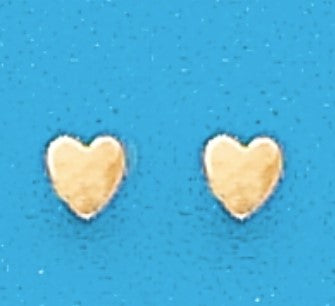 A Pair of Yellow Tone Small Heart Earrings