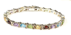 Sterlingg Silver Estate Gemstone Fashion Bracelet