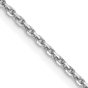 14 Karat White Gold Diamond Cut Cable Link Chain