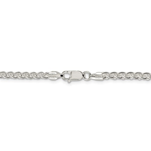 Sterling Silver Round Spiga/Wheat Style Chain