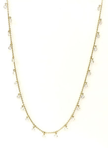 18 Karat Yellow Gold Fancy Rose Cut Diamond Fashion Necklace