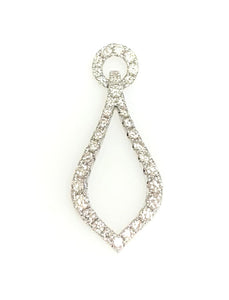 14 Karat White Gold Pear Drop Diamond Fashion Pendant