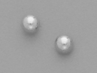 A Pair of White Tone 4 mm Ball  Stud Earrings