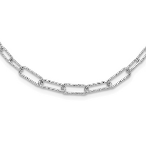 Leslie's Sterling Silver Diamond Cut Paperclip Necklace