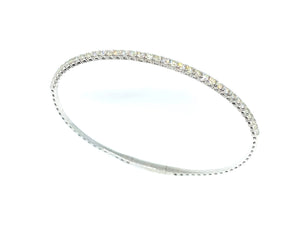 14 Karat White Gold Flexible Diamond Bangle