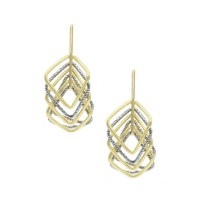 Sterling Silver and Yellow Gold Plated Square Sequence Earrings