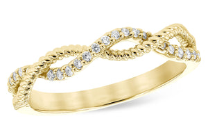 Yellow Gold Twist Wire Infinity Diamond Anniversary Ring