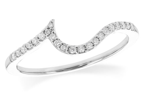 14 Karat White Gold Curved Diamond Wedding Ring