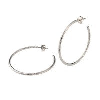 Sterling Silver 1 3/4 " Round Hoop Earrings