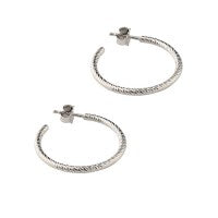Sterling Silver 1" Round Hoop Earrings