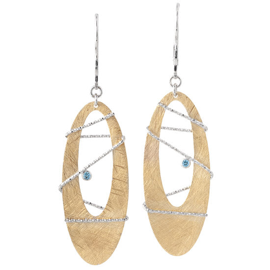 Sterling Silver and Gold Plated 'Borealis' Dangle Earrings